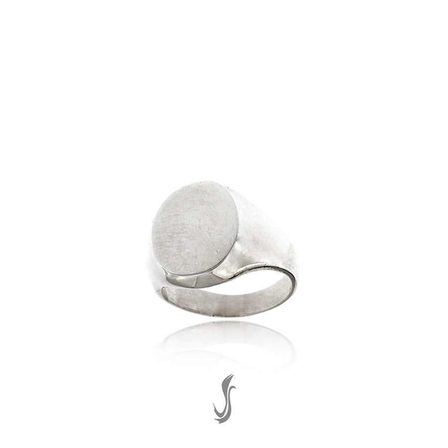 anello a timbro ovale in argento