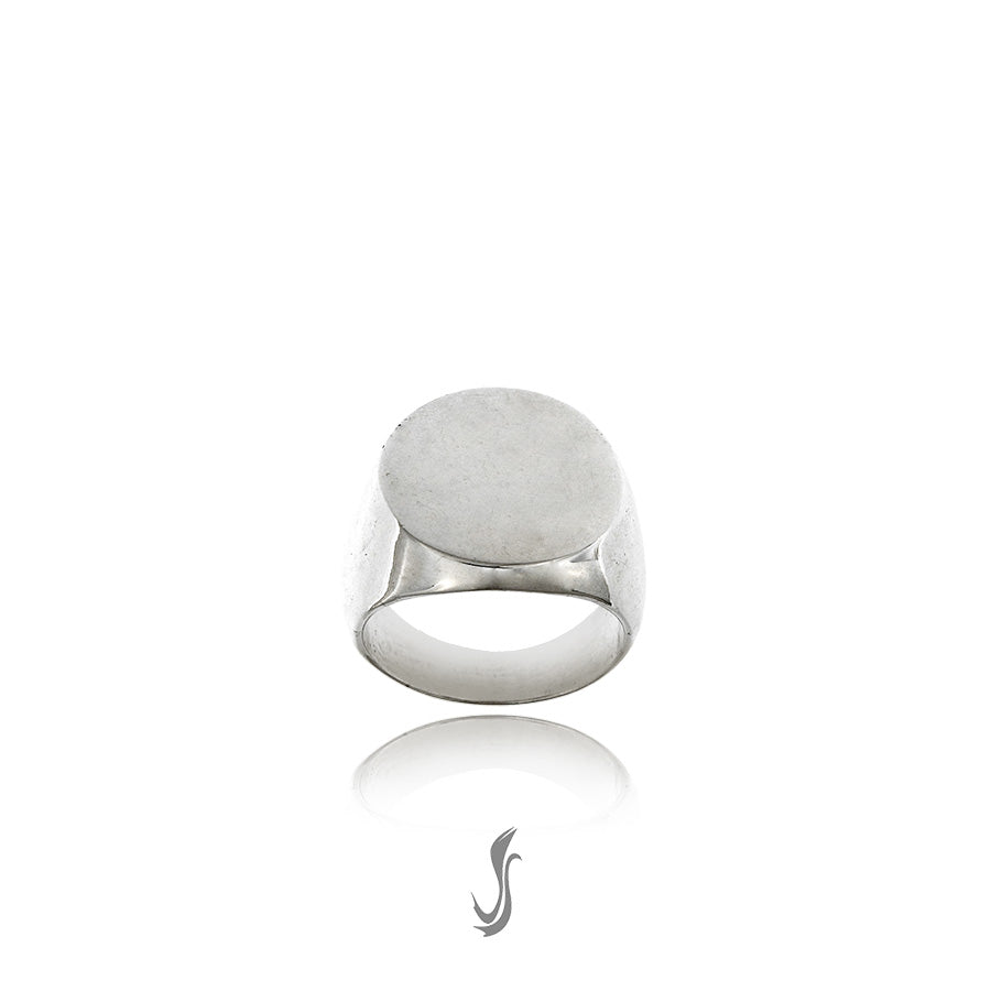 anello a timbro tondo in argento