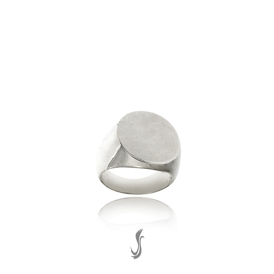 anello a timbro tondo in argento