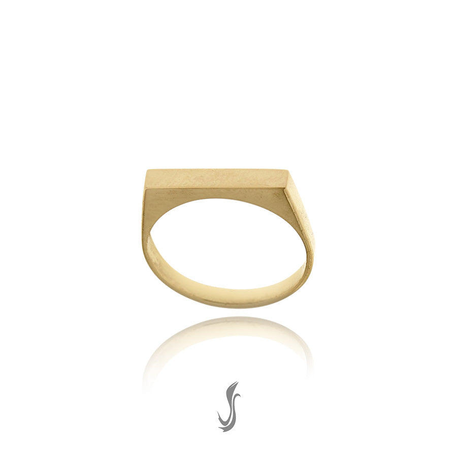 anello a timbro rettangolare in oro
