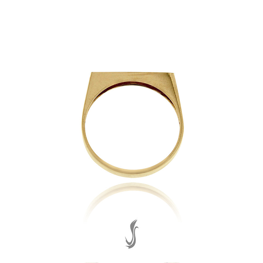 anello a timbro rettangolare in oro