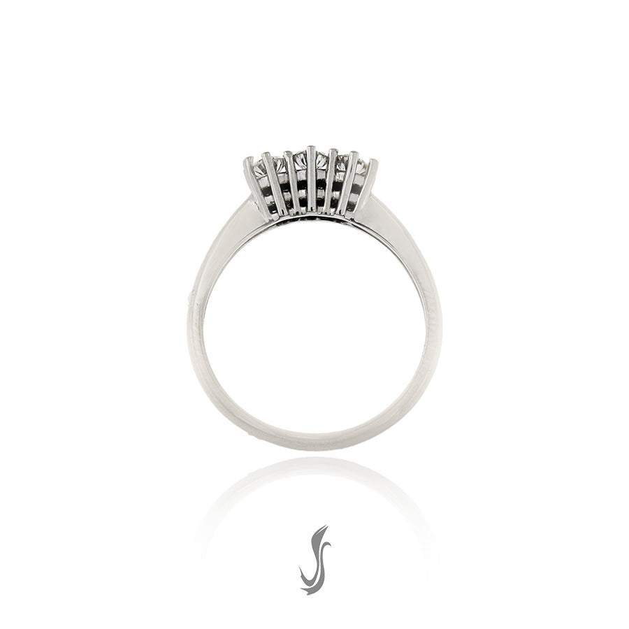 anello trilogy diamanti e oro bianco 750°°°