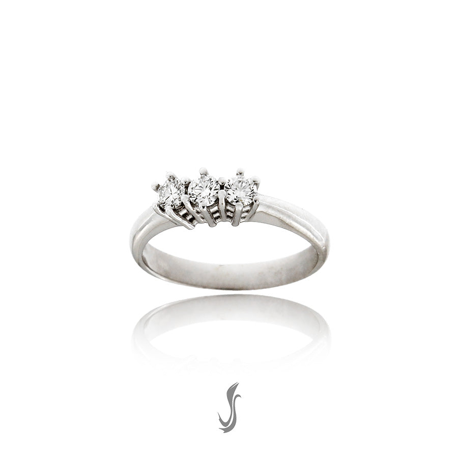 anello trilogy diamanti e oro bianco 750°°°