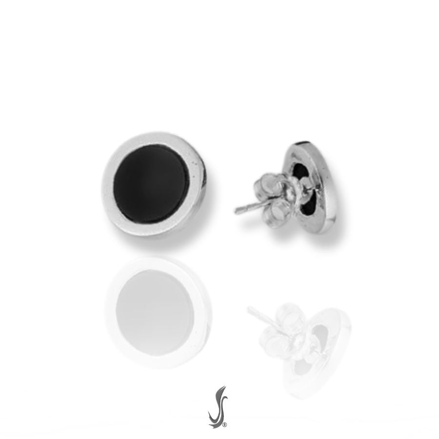 Orecchini a bottone in onice nero naturale, orecchini a bottone in argento sterling 925, orecchini a Orecchini a bottone in onice nero naturale, orecchini a bottone in argento sterling 925, orecchini a