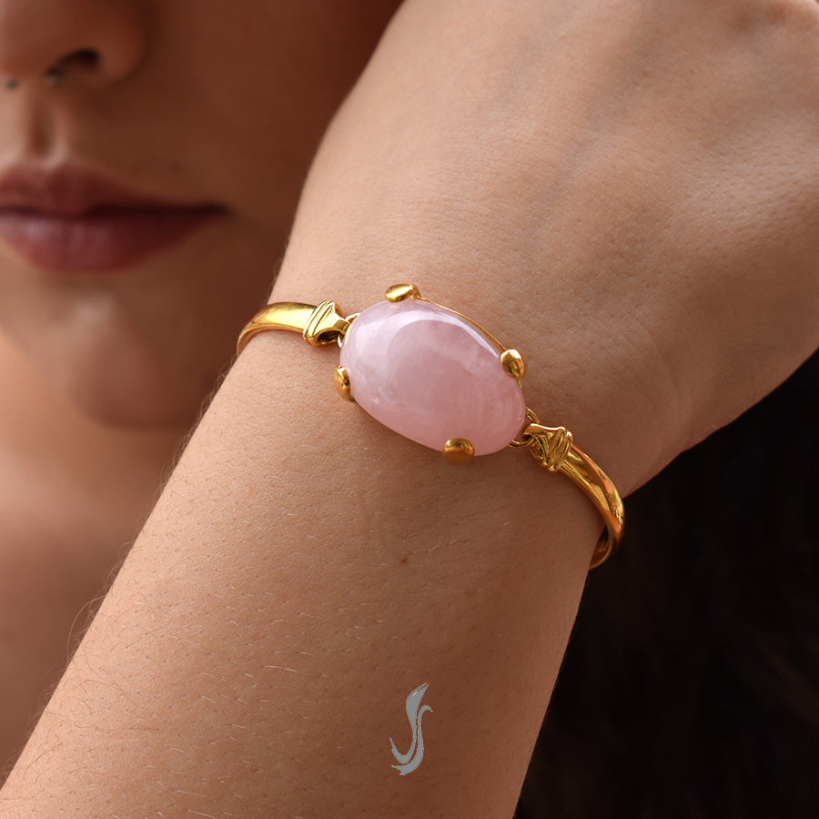 bracciale in argento e pietre dure rosa