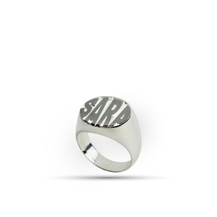 Anello chevalier piccolo personalizzabile in Argento Massiccio