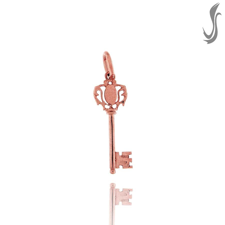 chiave pendente in argento rosa