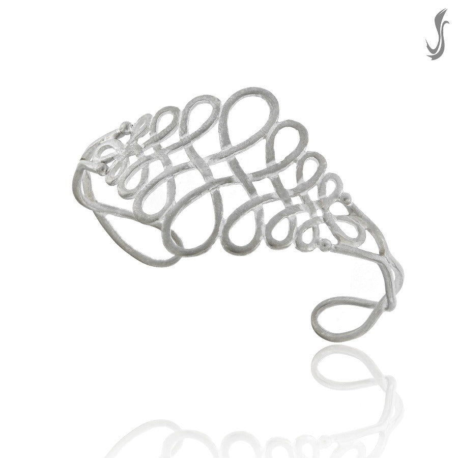 bracciale rigido in argento bianco