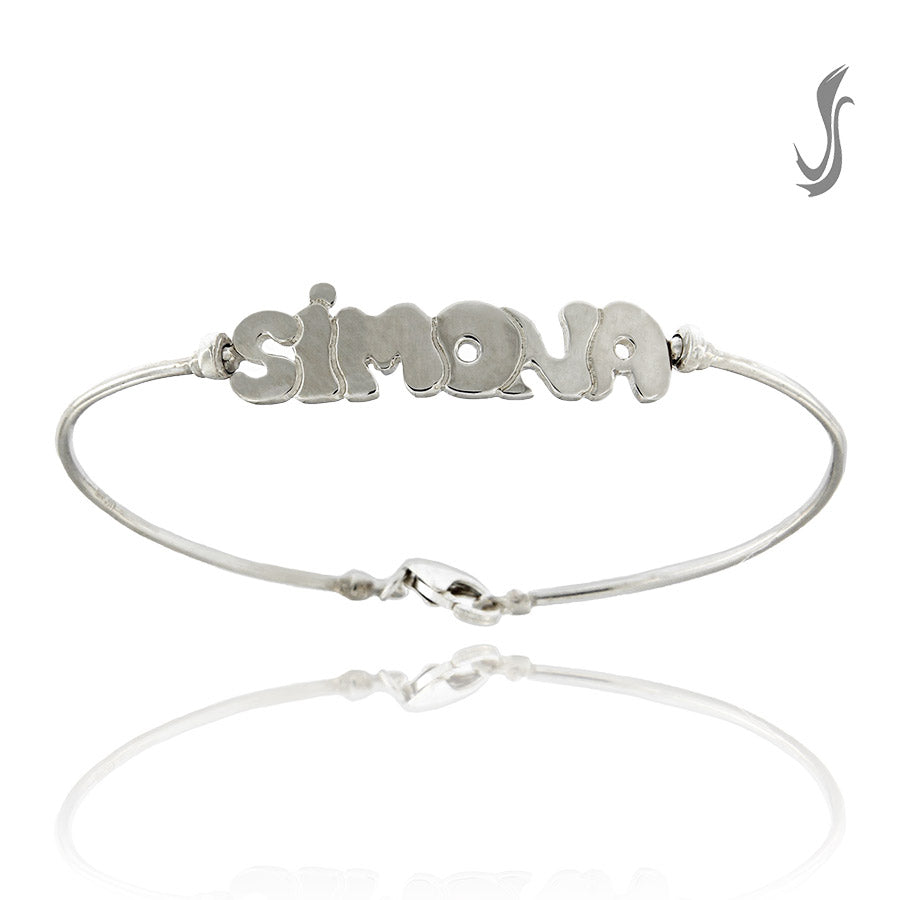 Bracciale personalizzato con nome BRMD03 silver