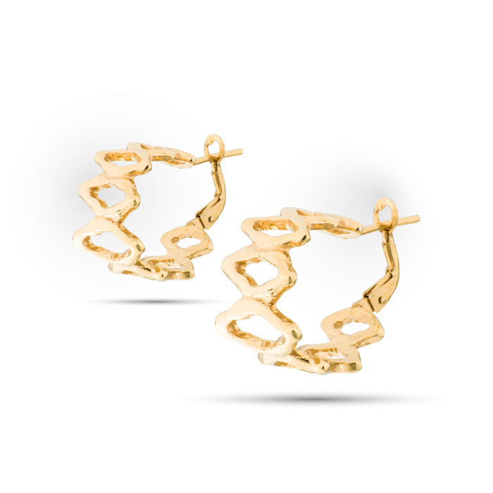 orecchini argento dorato lucido dal design esclusivo