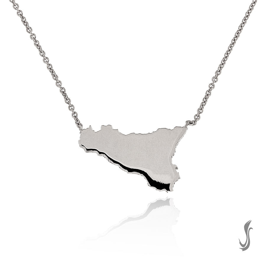 Collana Sicilia in Argento, Incisione Personalizzata Inclusa Collana Sicilia in Argento, Incisione Personalizzata Inclusa
