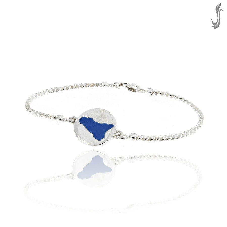 bracciale rigido con medaglia argento