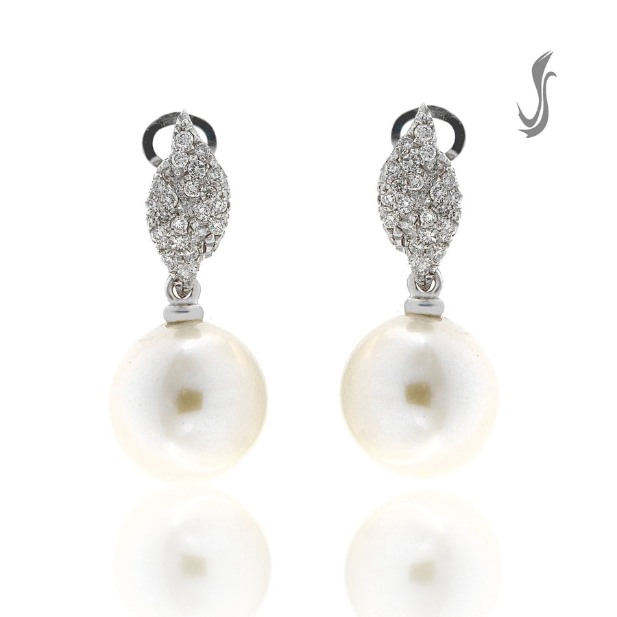 Orecchini Donna In Oro Bianco A Monachella Con Perle. Gioielli Fatti A - Foto 7