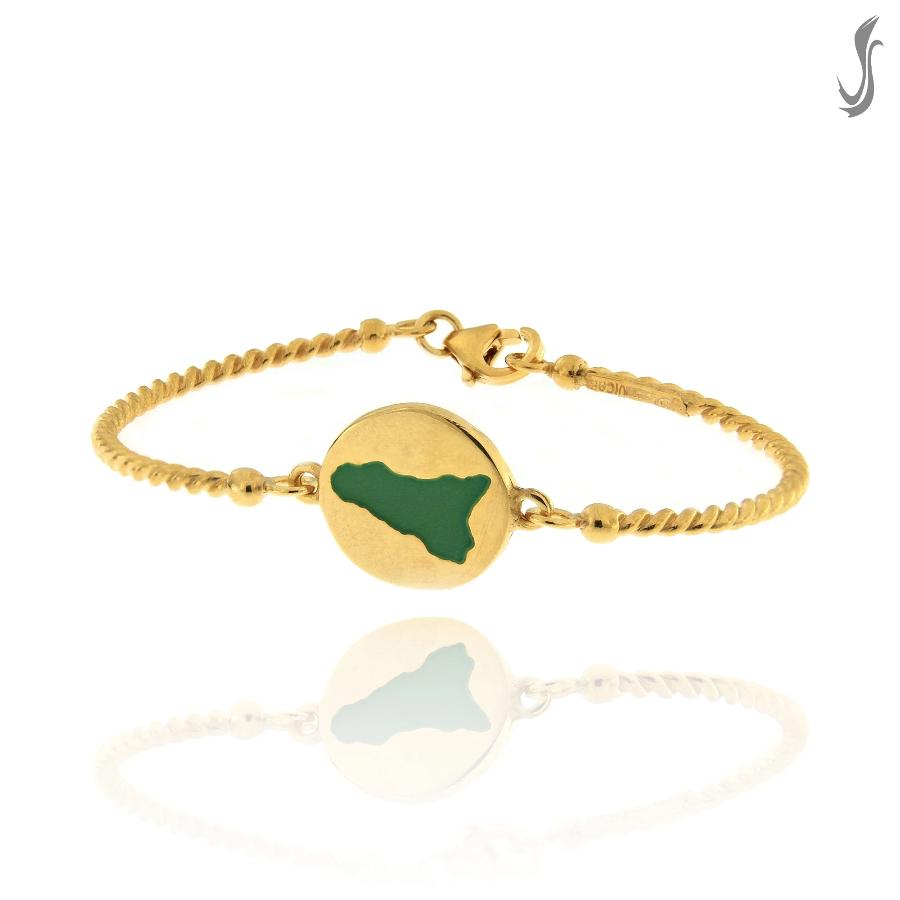 bracciale argento dorato rigido
