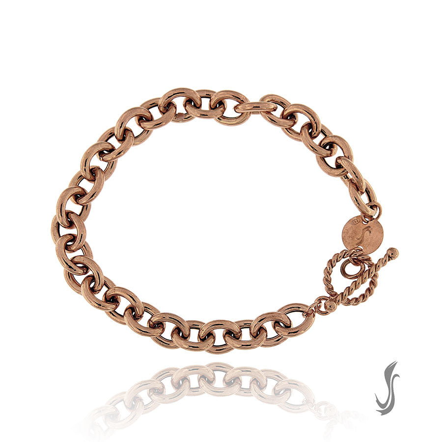 Bracciale  catena argento rosa