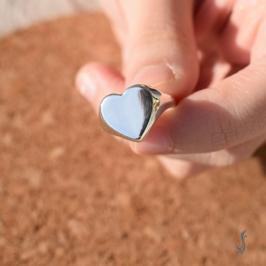 Anello cuore in argento