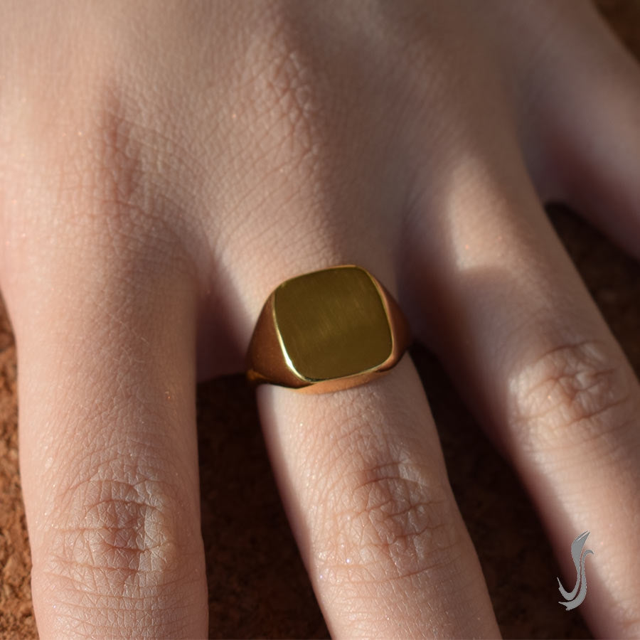 Anello in Argento con Timbro quadrato Italia Sicilia Palermo