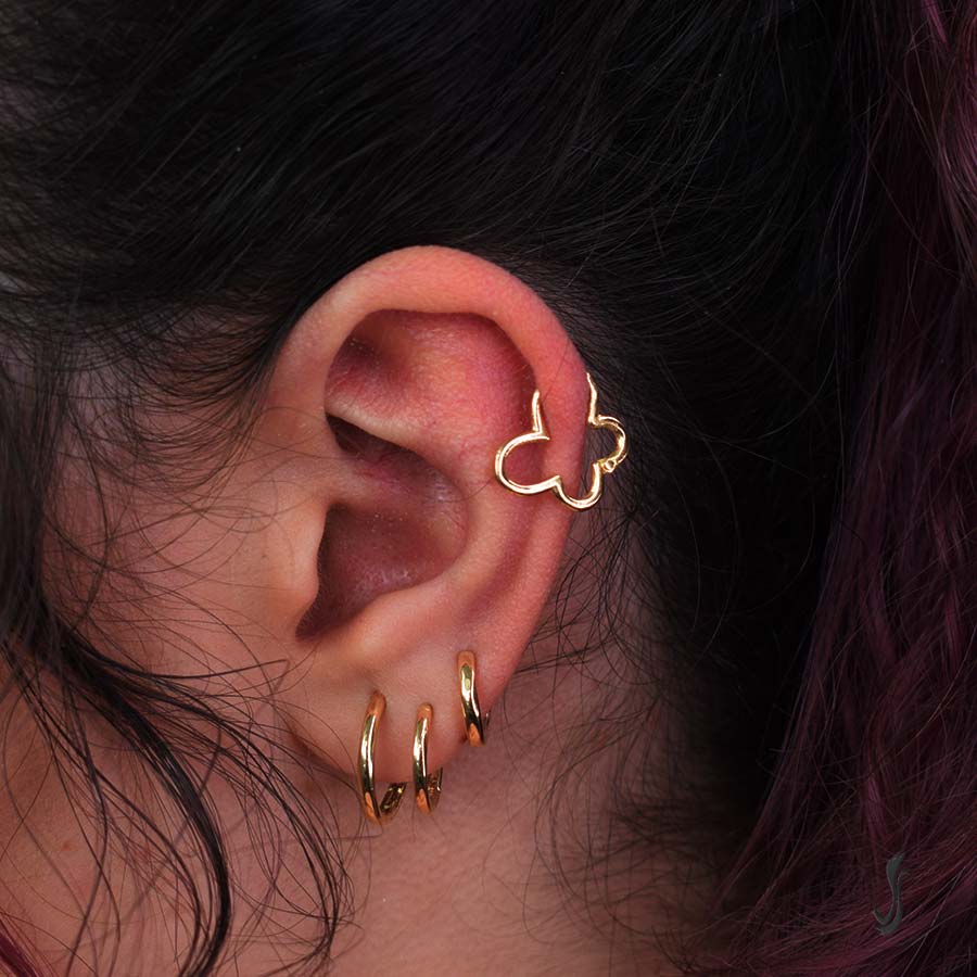 piercing helix Farfalla oro