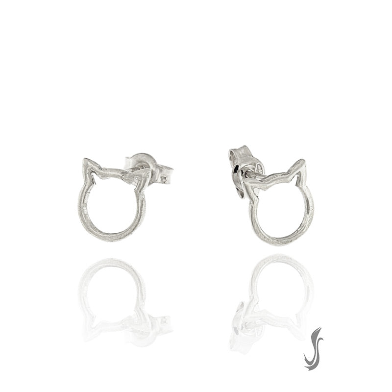 Orecchini a perno in argento Sterling 925 con forma di gatto Orecchini a perno in argento Sterling 925 con forma di gatto