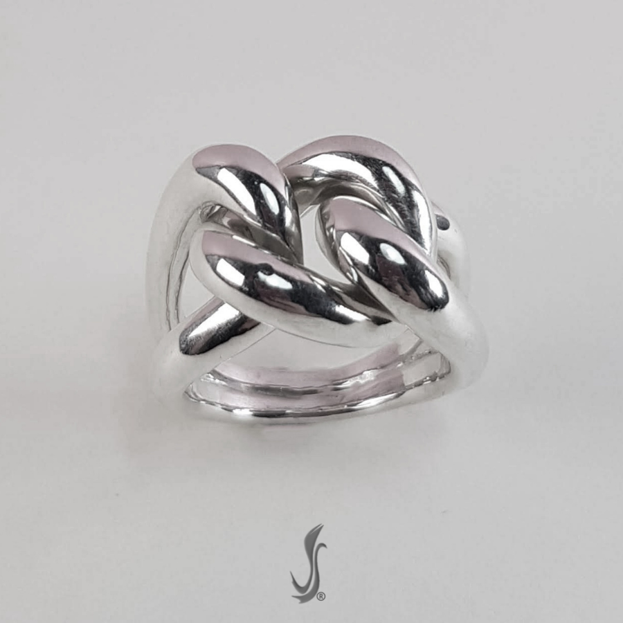 anello maglia barbazzale in argento