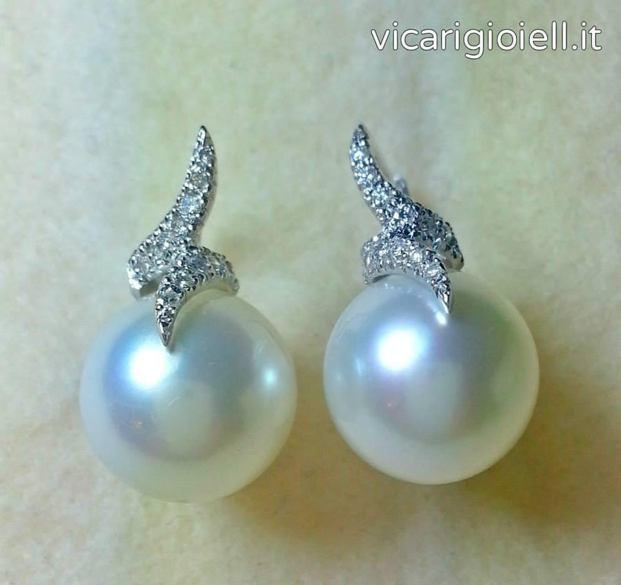 Perle Australiane Perle Con Brillantino Orecchini Con Perle