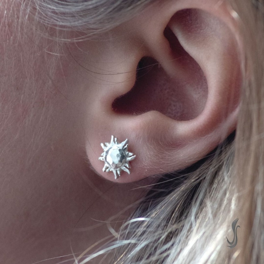 orecchini piccoli in argento sole