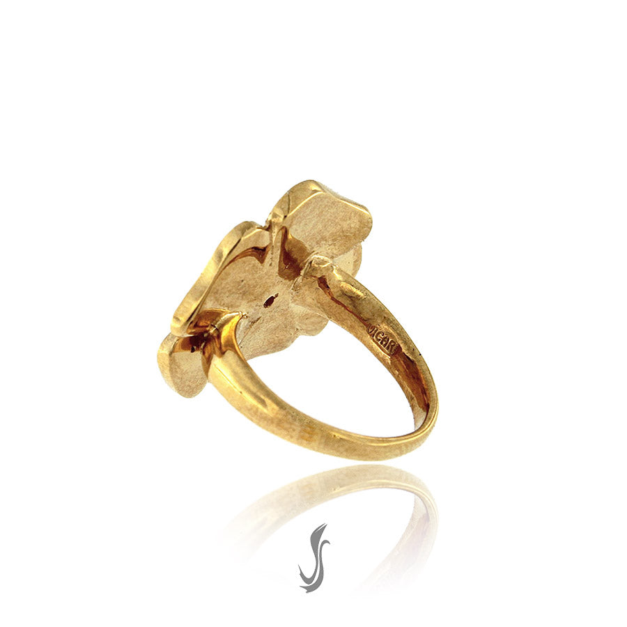 anello grande argento e smalti primule 25mm