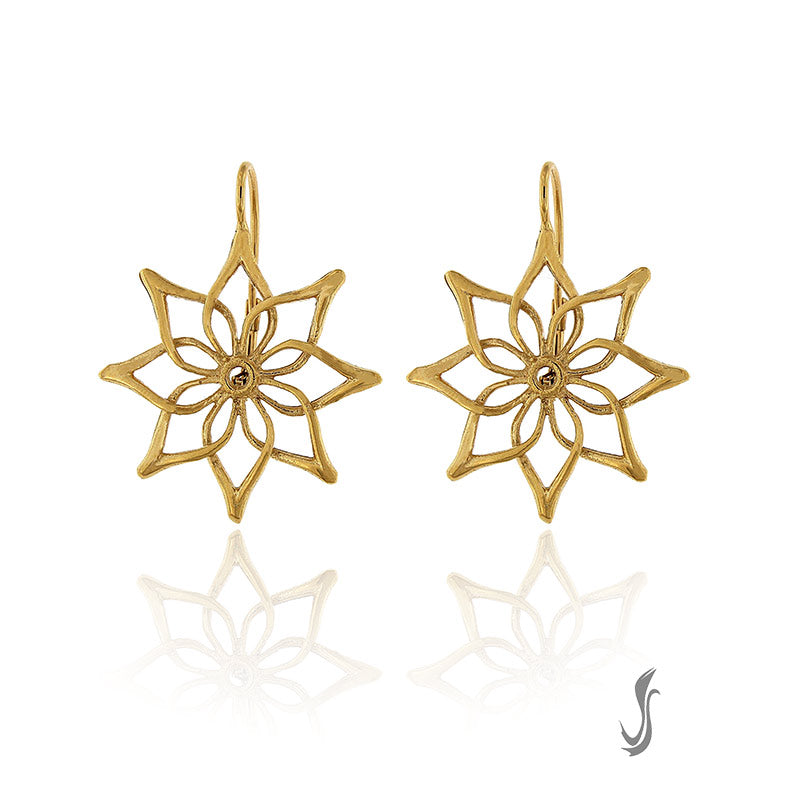 orecchini argento dorato decorati con fiori