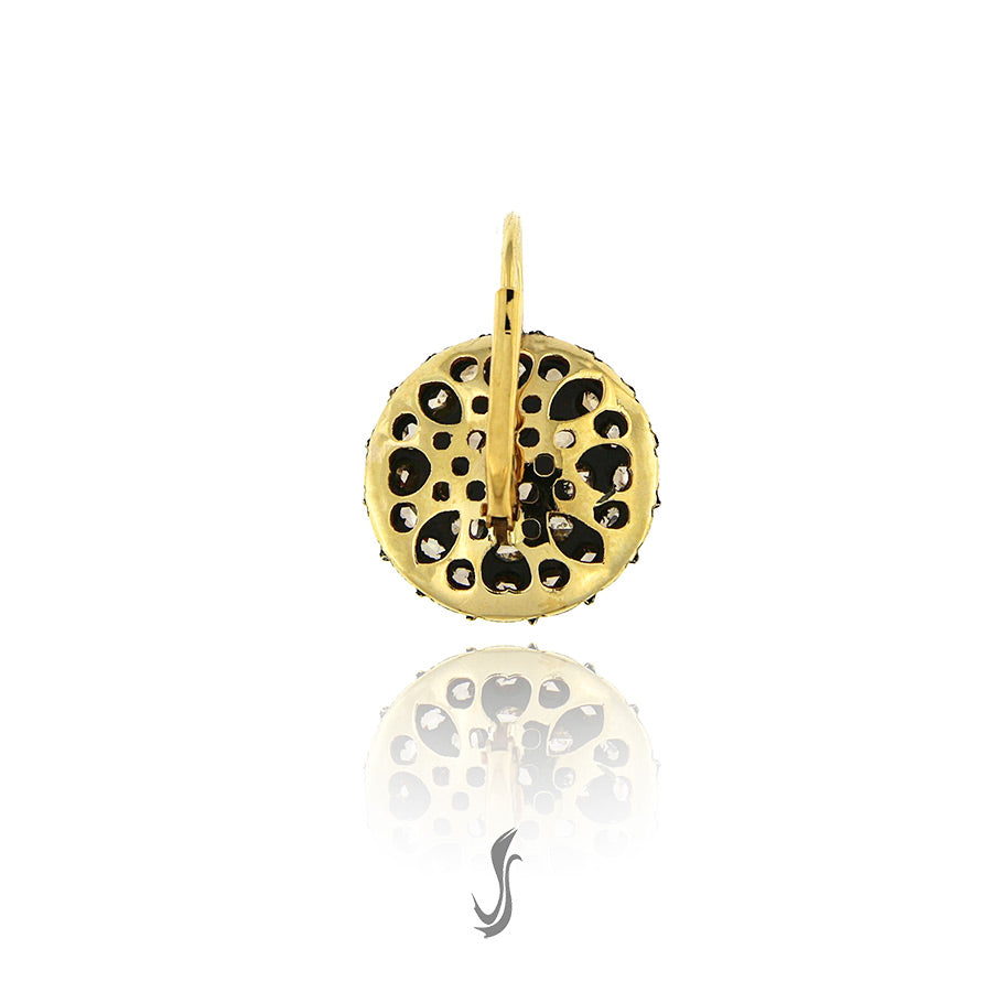 Orecchini toppa stile antico oro, argento e diamanti – Vicari Gioielli
