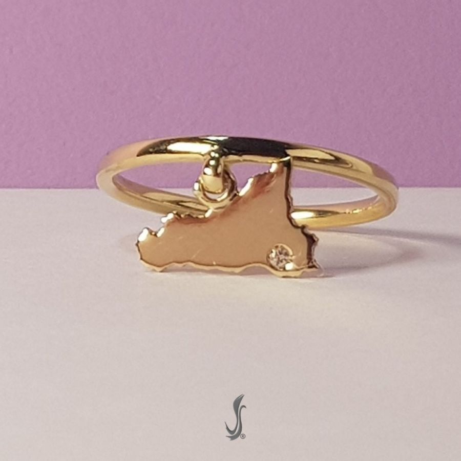 anello personalizzabile in oro e diamantino con sicilia 
