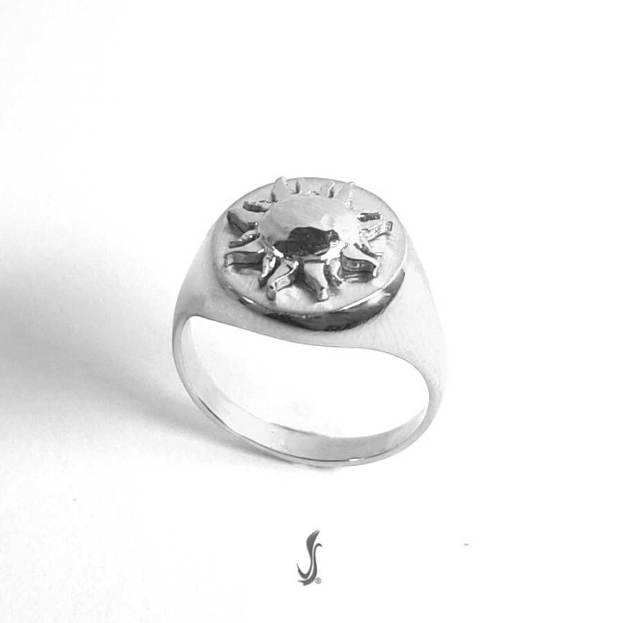 anello piccolo Sole di Sicilia in argento
