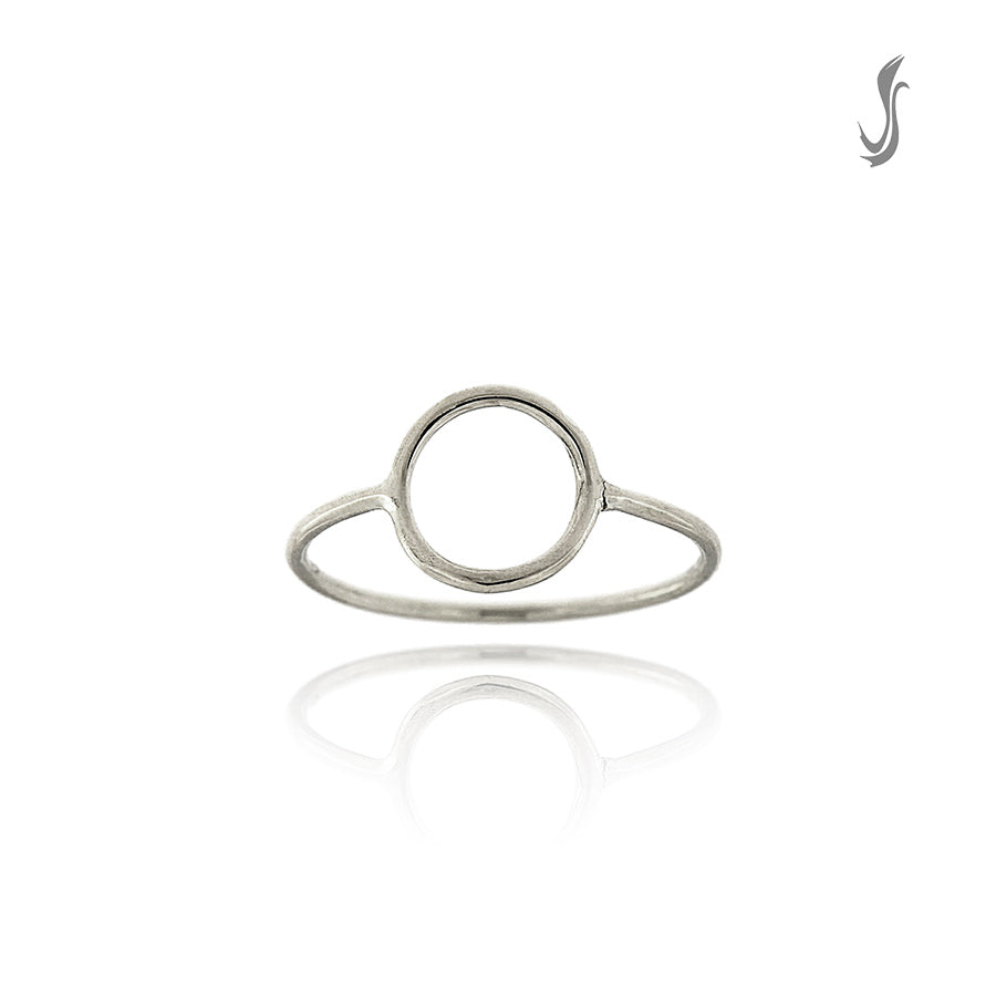 anello in oro bianco con cerchio