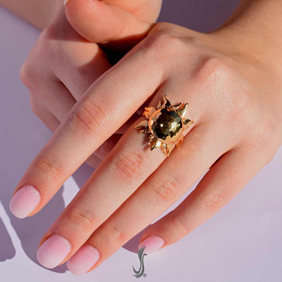 Small Sicilian Sun ring in silver Vicari Gioielli
