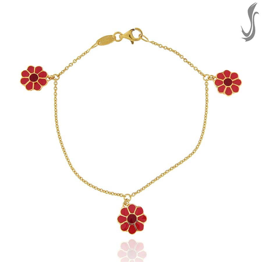 Bracciale Argento dorato smalti arancio