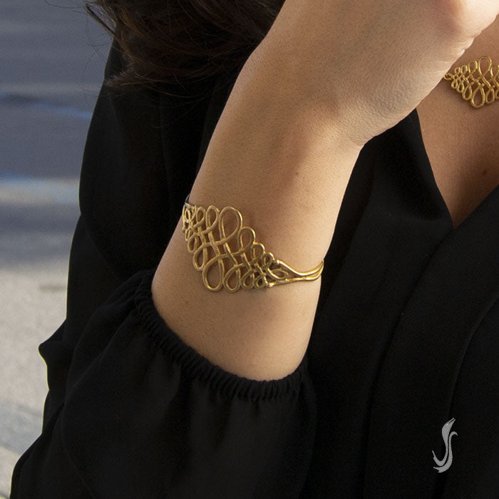 bracciale rigido argento dorato