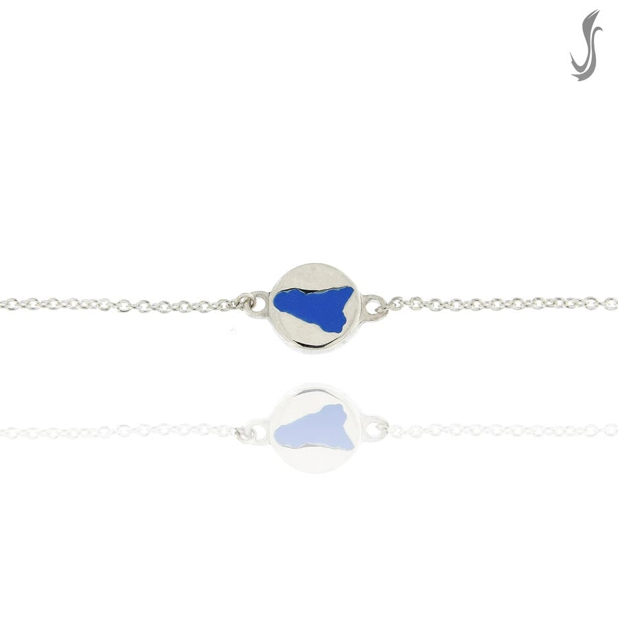 Braccialetto Argento bianco Sicilia Smalto azzurro