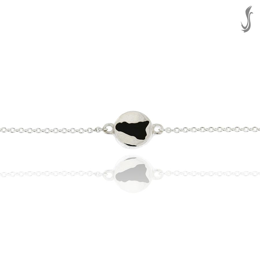 Braccialetto Argento bianco Sicilia Smalto nero