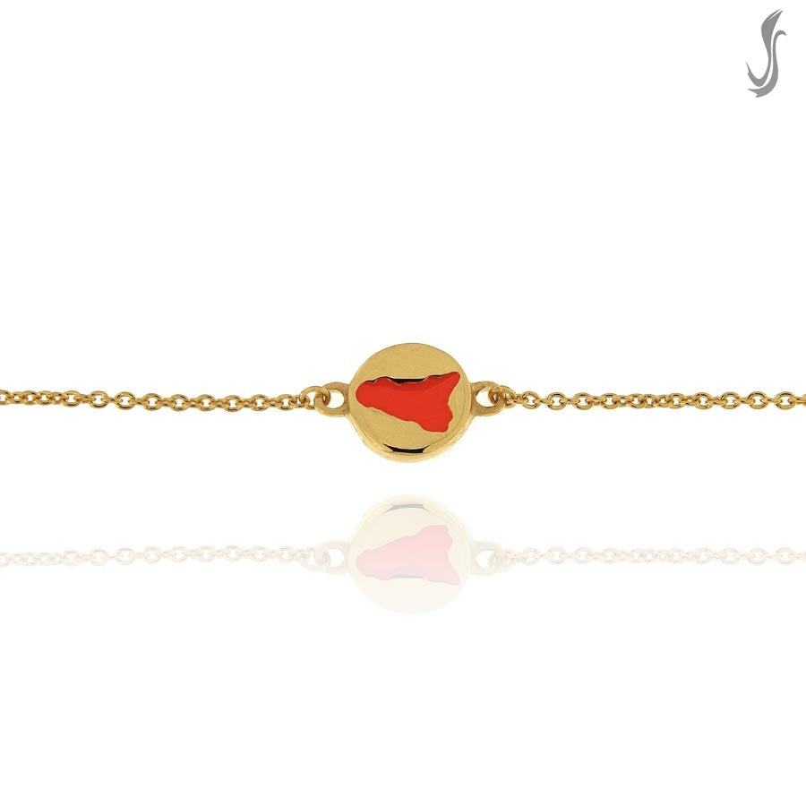 Bracciale Sicilia in Argento dorato con Smalto arancio