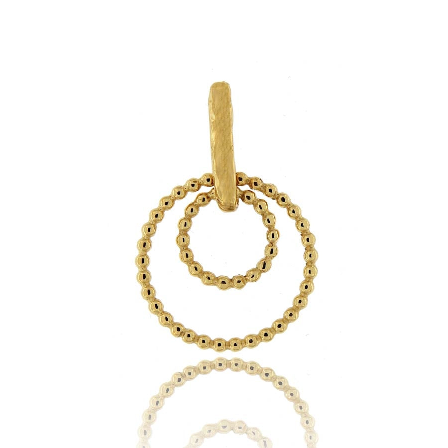 Ciondolo in Argento, due cerchi concentrici, collezione Cleo