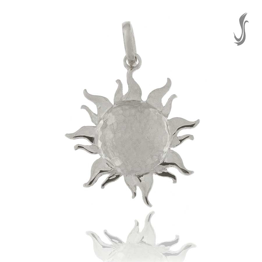 Ciondolo Sole in argento bianco