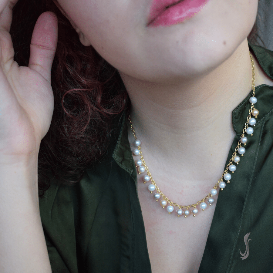 Collana in argento e perle di acqua dolce