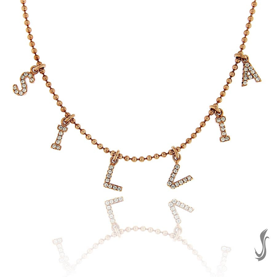 Collana nome personalizzabile con zirconi in stampatello - Le B d'Or Gioielli Collana nome personalizzabile con zirconi in stampatello - Le B d'Or Gioielli