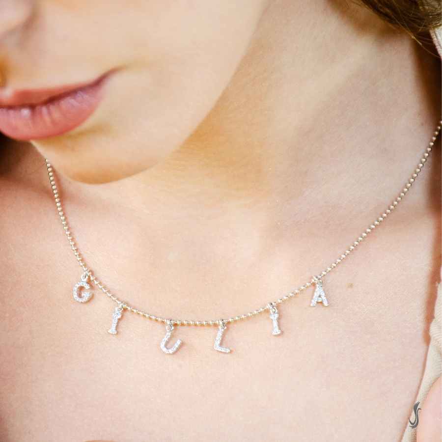 Collana Con Lettera R Iniziale In Argento 925 - Foto 10