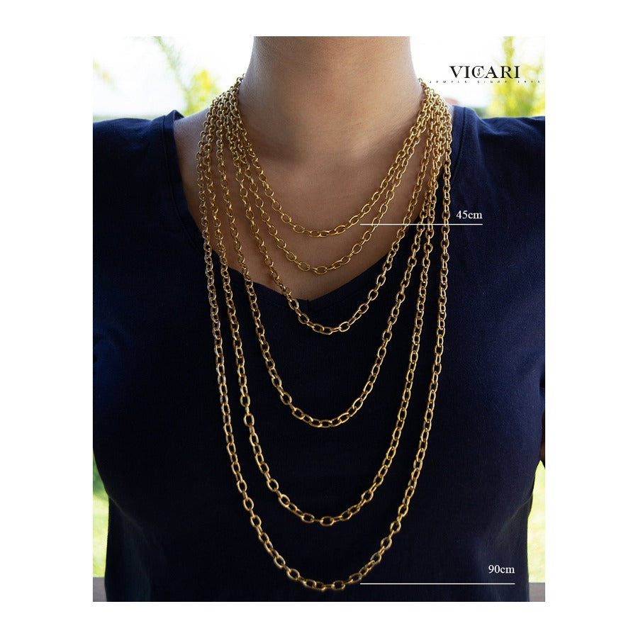 Collana argento dorato maglie traversino - Ma.Gi. Gioielli Collana argento dorato maglie traversino - Ma.Gi. Gioielli