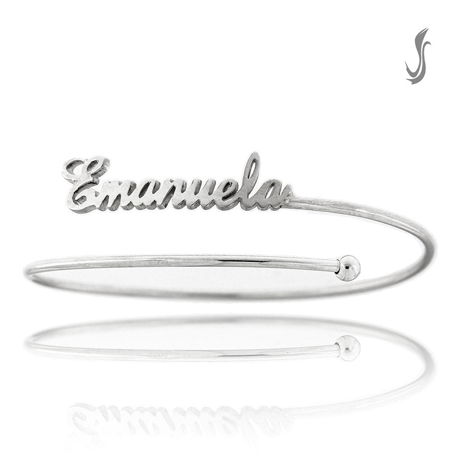 bracciale con scritta in argento