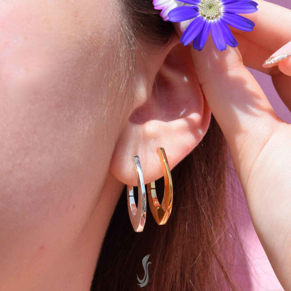 orecchini in argento pieni