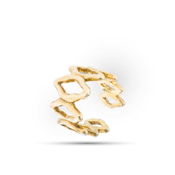 anello in argento dorato lucido