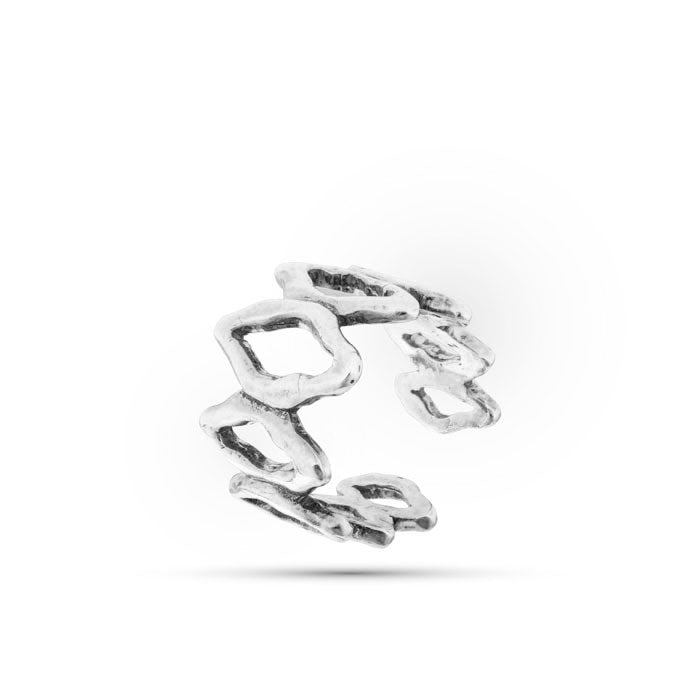 anello in argento bianco lucido